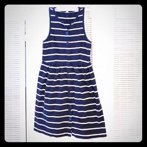 J. Crew navy blue & white stripes dress